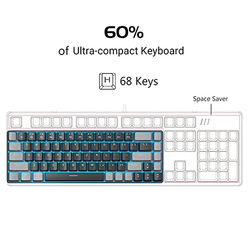 MageGee Compact 60% Mechanical Gaming Keyboard - LED