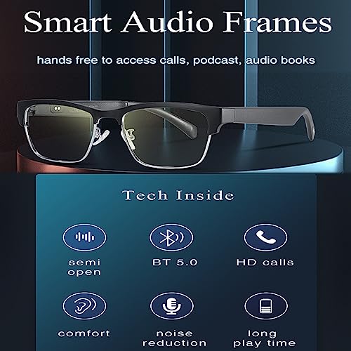 Smart Bluetooth Glasses with Voice Assistant - Silver
