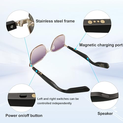 RERBO Bluetooth Smart Sunglasses with Open Ear Sound