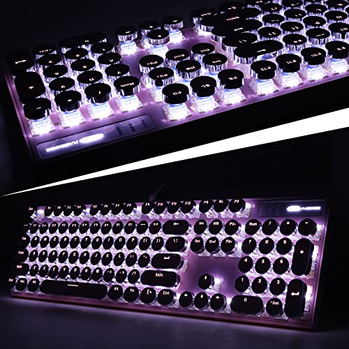Pink Retro Typewriter Mechanical Gaming Keyboard