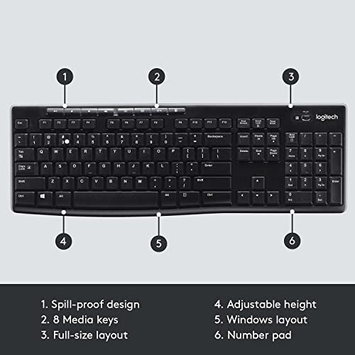 Logitech K270 Wireless Full-Size Keyboard for PC