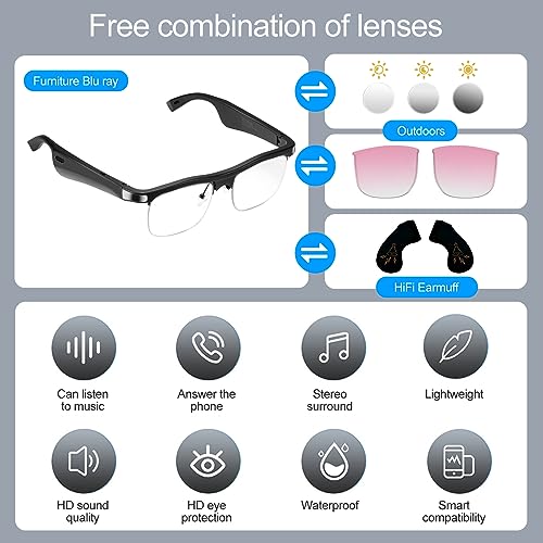 CatXQ Smart Bluetooth Audio Sunglasses - HiFi Lenses