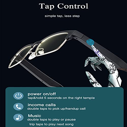 Smart Bluetooth Glasses with Voice Assistant - Silver