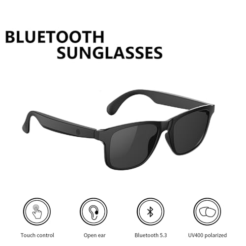 Bluetooth Smart Glasses with Speakers - Black