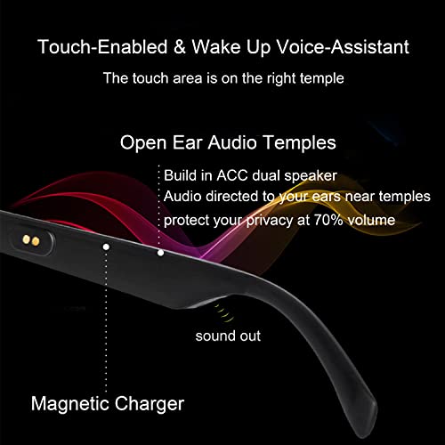 Smart Bluetooth Glasses with Voice Assistant - Silver