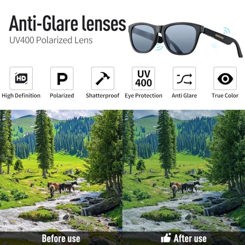 COSMOING Bluetooth Smart Glasses with UV Protection