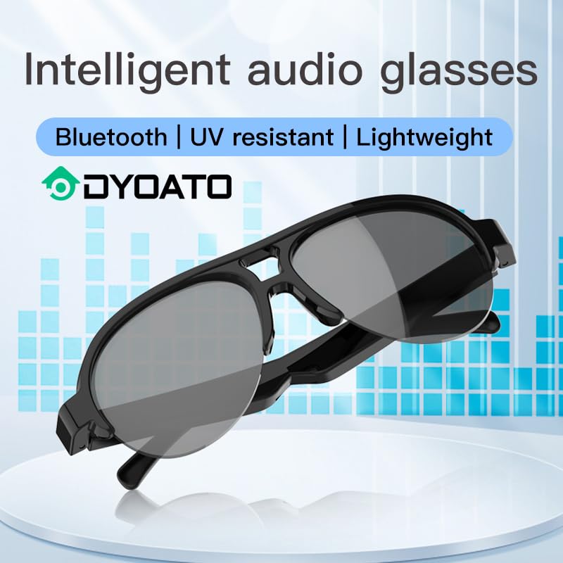 DYOATO Bluetooth Smart Glasses with Mic & Speakers