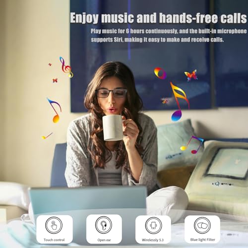 Fecoul Smart Bluetooth Glasses with Audio & Mic