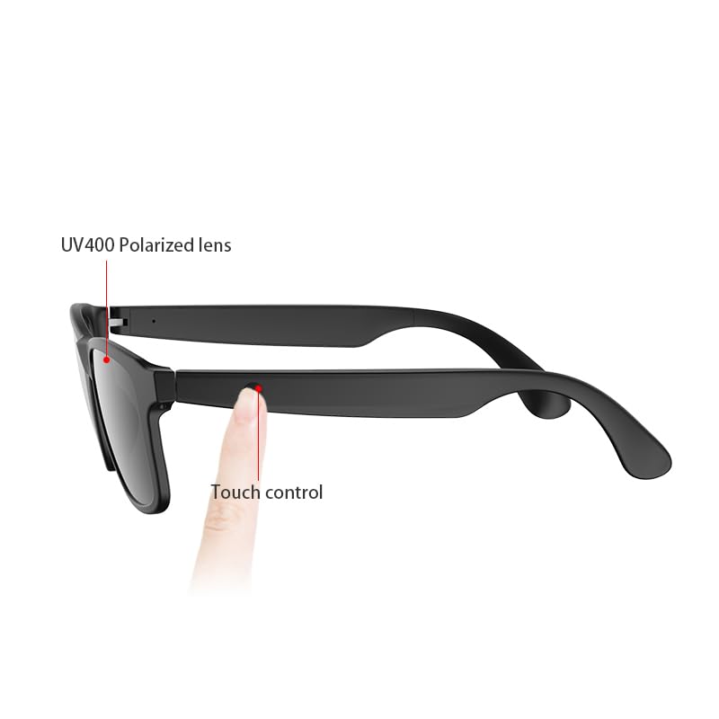 Bluetooth Smart Glasses with Speakers - Black
