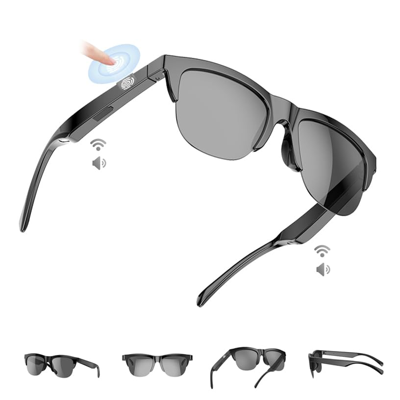 DYOATO Bluetooth Smart Glasses with Speakers & Mic