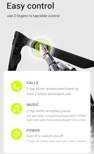 BOCHENGVR Smart Audio Bluetooth Glasses with Lenses