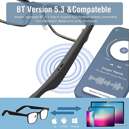 YUXIMAOYI Bluetooth Audio Smart Glasses for All