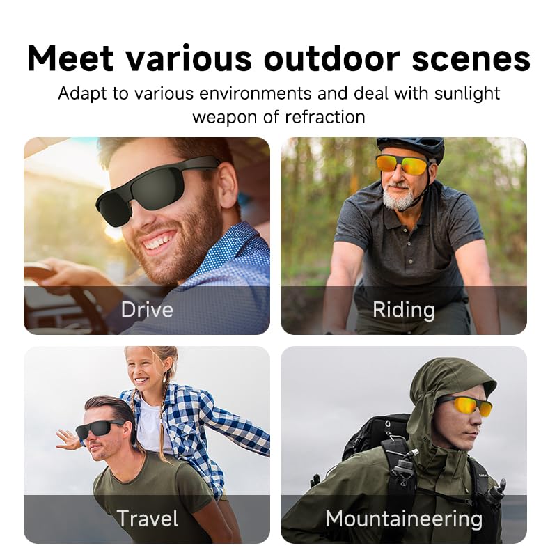 HUOSUC Bluetooth Polarized Sunglasses with Headphones
