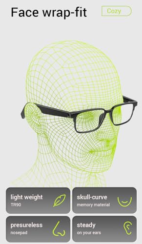 BOCHENGVR Smart Audio Bluetooth Glasses with Lenses