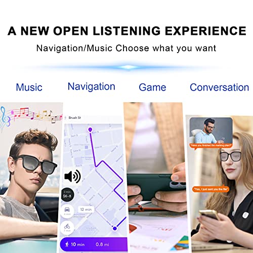 KONLEYA Voice-Control Bluetooth Sunglasses with Music & Calls