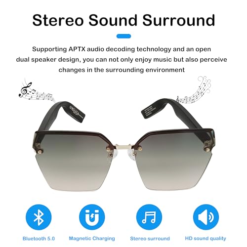 KONLEYA Bluetooth Smart Glasses with Gradient Lens