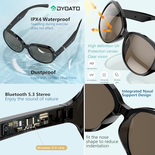 DYOATO Smart Bluetooth Audio Glasses for Adults
