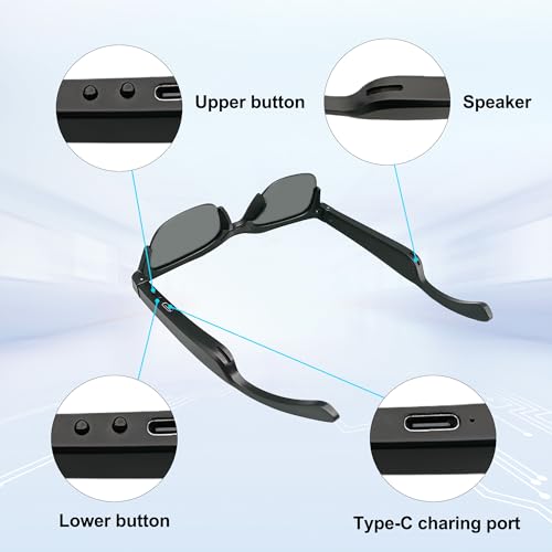 RERBO Smart Bluetooth Audio Sunglasses with Mic