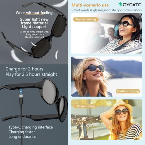 DYOATO Smart Bluetooth Audio Glasses for Adults