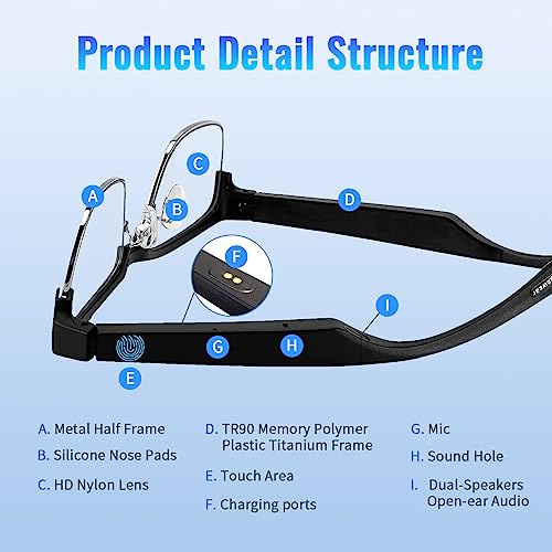 Bluetooth Smart Glasses with Open Ear Sound