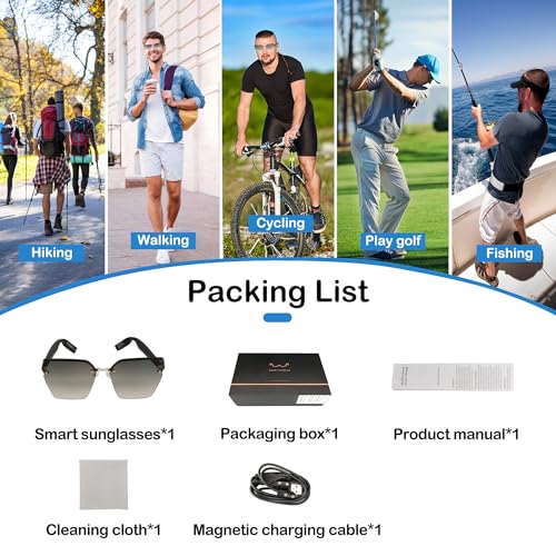 KONLEYA Bluetooth Smart Glasses with Gradient Lens