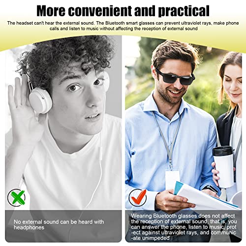 CatXQ Wireless Bluetooth Smart Glasses with Bone Conduction