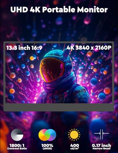 KEEPTIME 13.3" 4K Touchscreen Portable Monitor