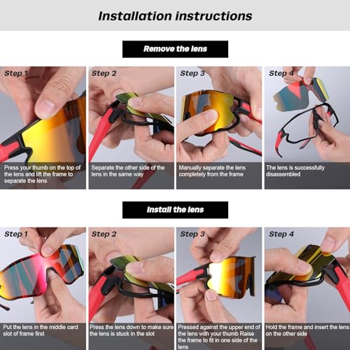 Odoland Polarized Sports Sunglasses with Interchangeable Lenses