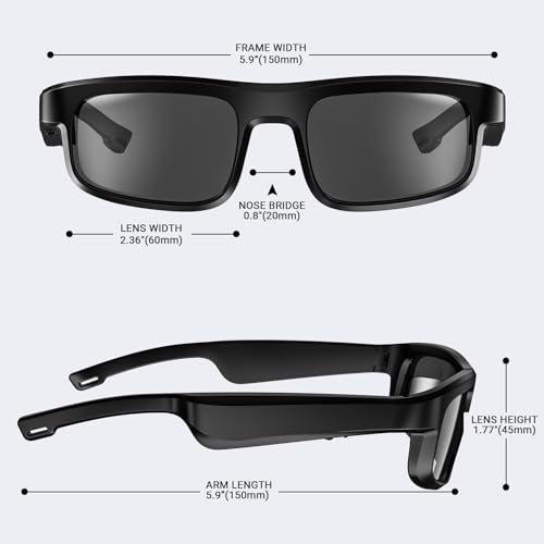 Bluetooth Smart Glasses with Mic & UV Protection