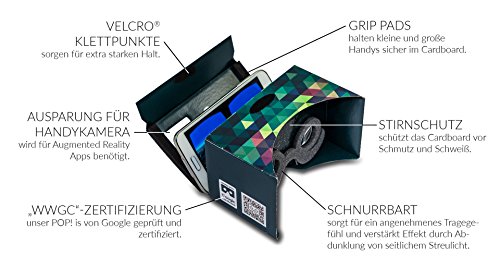 Google Cardboard VR Viewer with Head Strap and Cushion