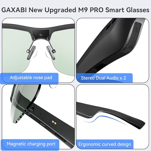GAXABI Bluetooth Smart Glasses with Mic and Speakers
