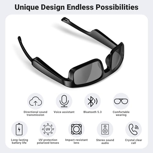 Bluetooth Smart Glasses with Mic & UV Protection