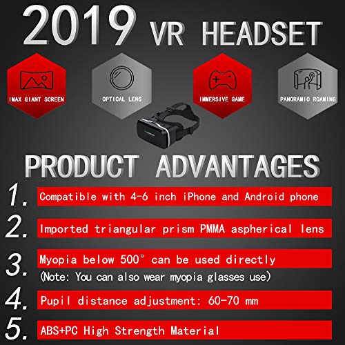 3D VR Headset with Remote for Gaming & Movies