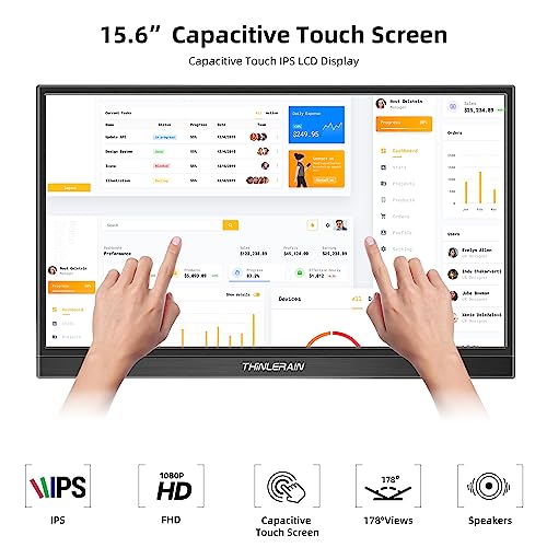 Thinlerain 15.6" FHD Portable Touchscreen Monitor