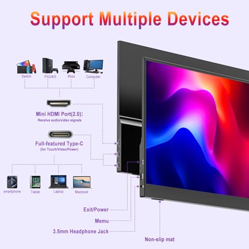 15.6" Touchscreen Portable Monitor for Gaming & Travel