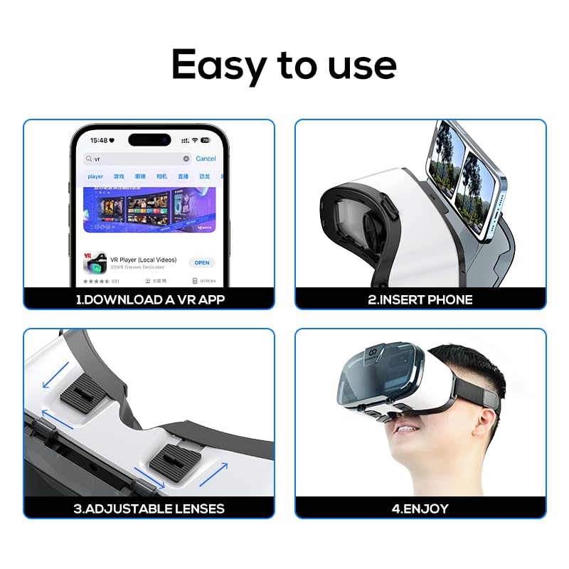 3D VR Headset for iPhone and Android Smartphones