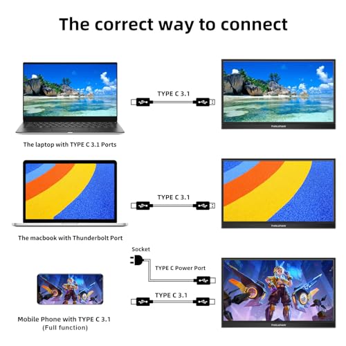 Thinlerain 15.6" FHD Portable Touchscreen Monitor