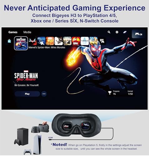 Bigeyes H3 Portable Mobile Cinema Video Glasses