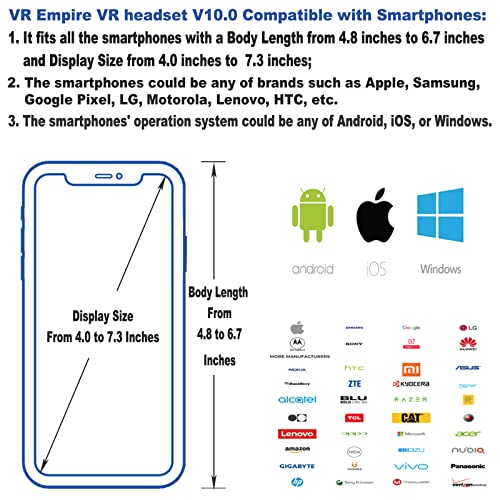 3D VR Headset with 120°FOV, Anti-Blue Light