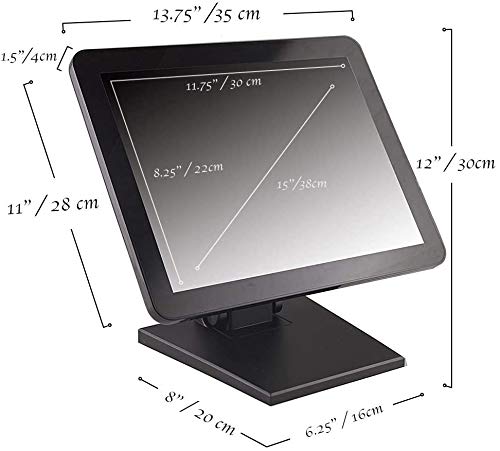 15-Inch Touchscreen Monitor with Metal POS Stand