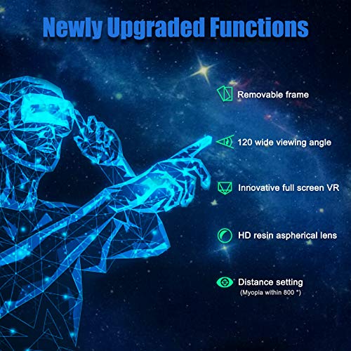 Adjustable 3D VR Headset with Controller for Phones