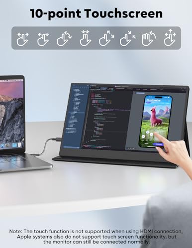 OUNSHLI 13.3'' 4K Touchscreen Portable Monitor