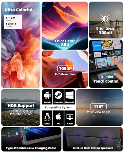 Portable 15.6" Touchscreen Monitor - 1080P HDR