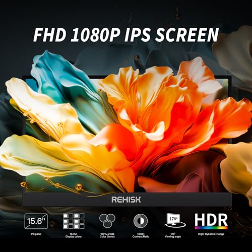 ReHisk 15.6" FHD Portable Touch Screen Monitor