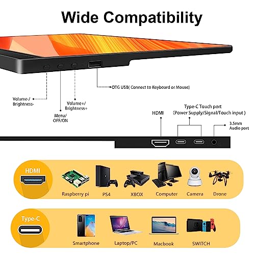 Kenowa 15.6" FHD Touchscreen Portable Monitor