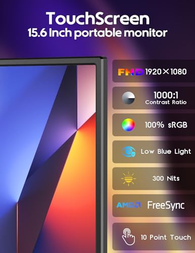 ZSCMALLS 15.6" 1080P Touchscreen Portable Monitor