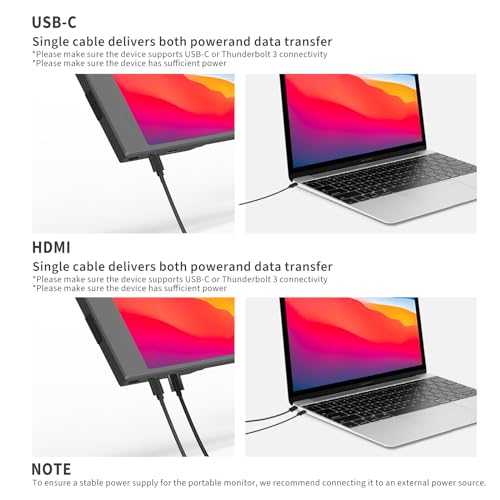 ReHisk 15.6" FHD Portable Touch Screen Monitor