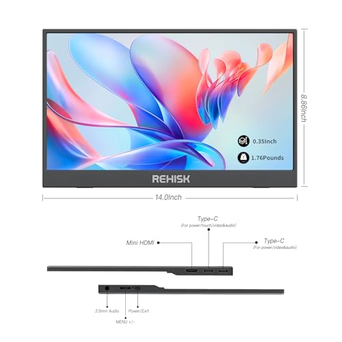 ReHisk 15.6" FHD Portable Touch Screen Monitor