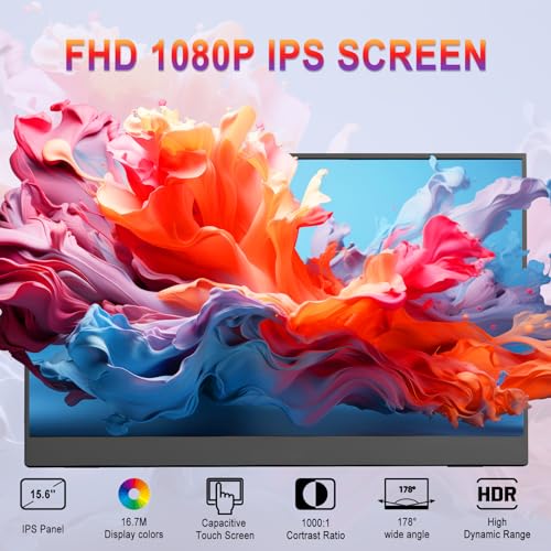 15.6" Portable Touch Screen Monitor - 1080p Display
