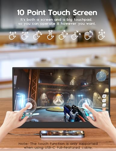 ZSCMALLS 15.6" 1080P Touchscreen Portable Monitor